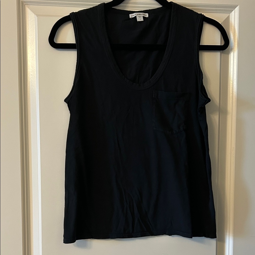 James Perse Classic Black Tank Top size 1